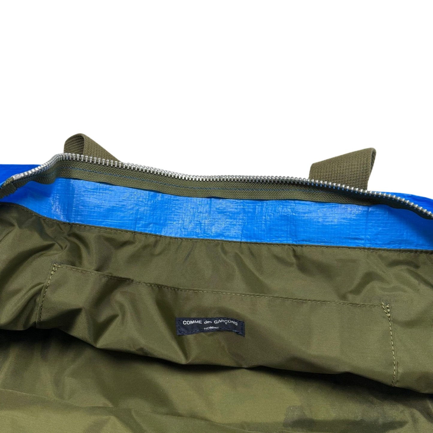 Comme des Garçons Homme Oversized Logo Tote Bag Blue