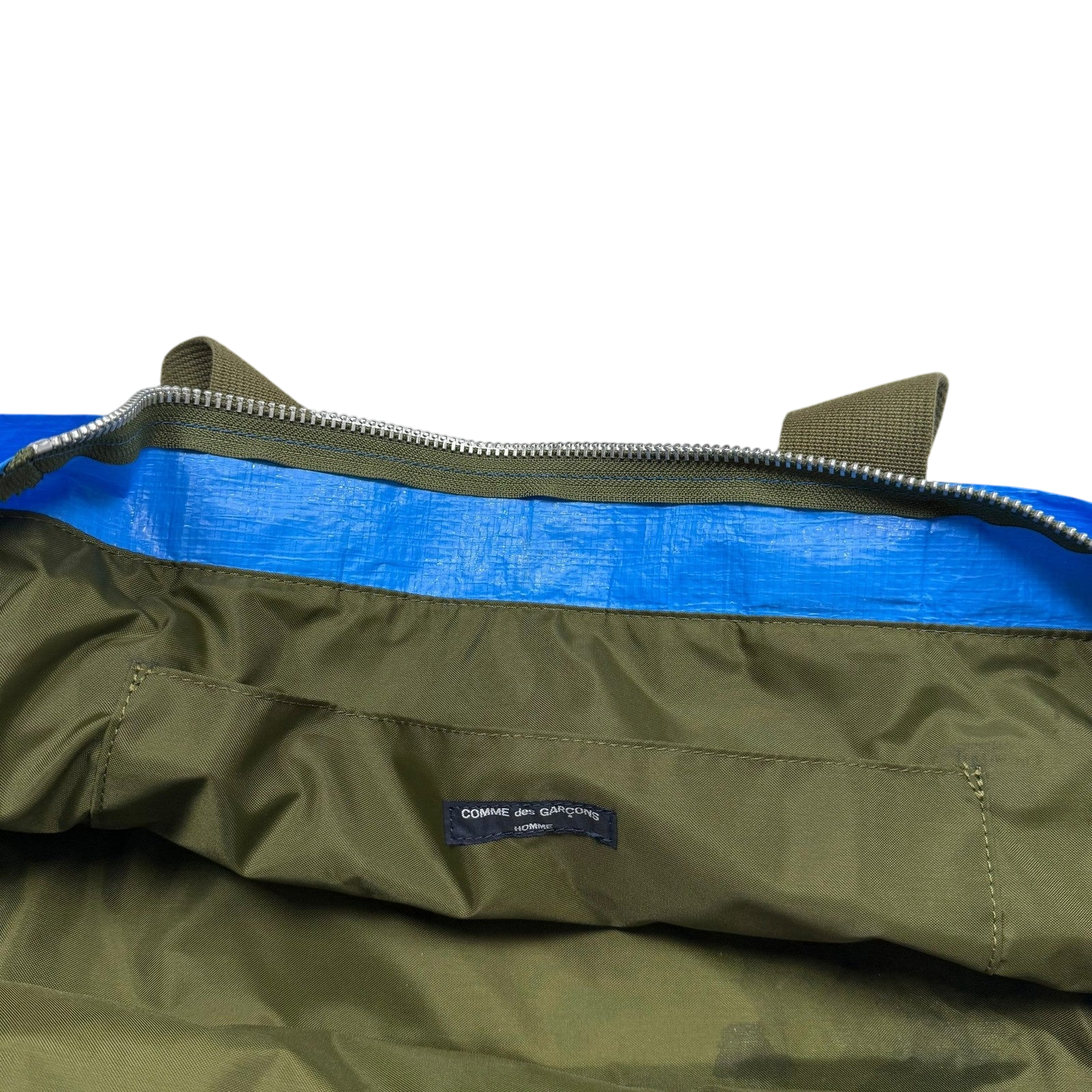 Comme des Garçons Homme Oversized Logo Tote Bag Blue