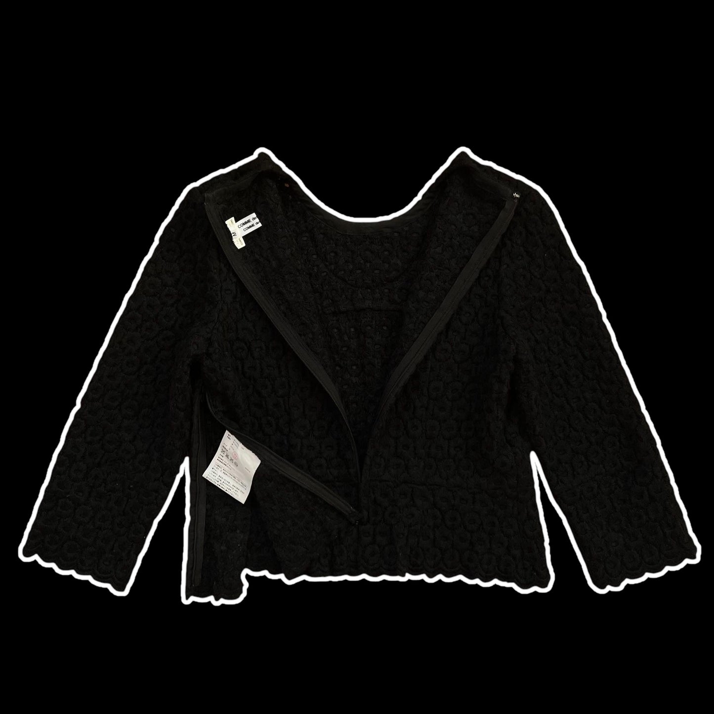 AD2012 Comme des Garçons (CDG) Black Wool Blend Top (Fits S)