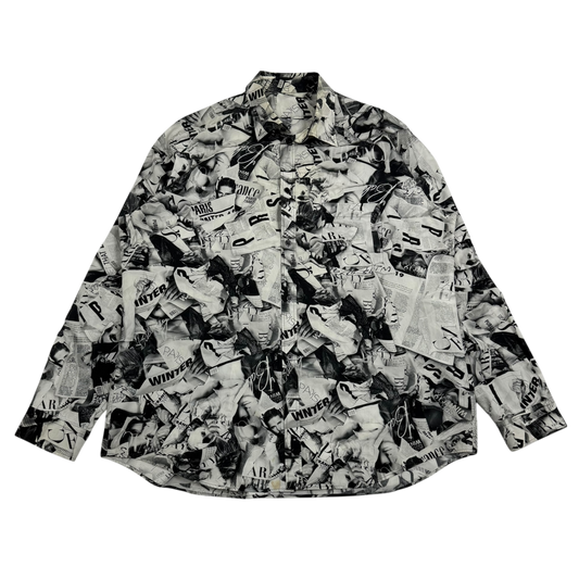 Balenciaga Magazine Print LS Shirt Black/White (fits L-XL)