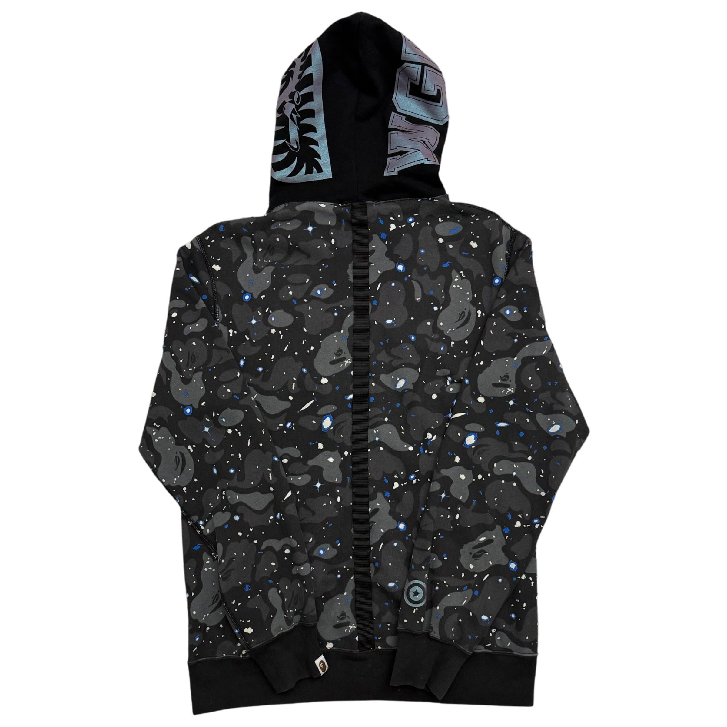 BAPE (A Bathing Ape) Space Camo Shark Hoodie Black/Grey (Fits XL)