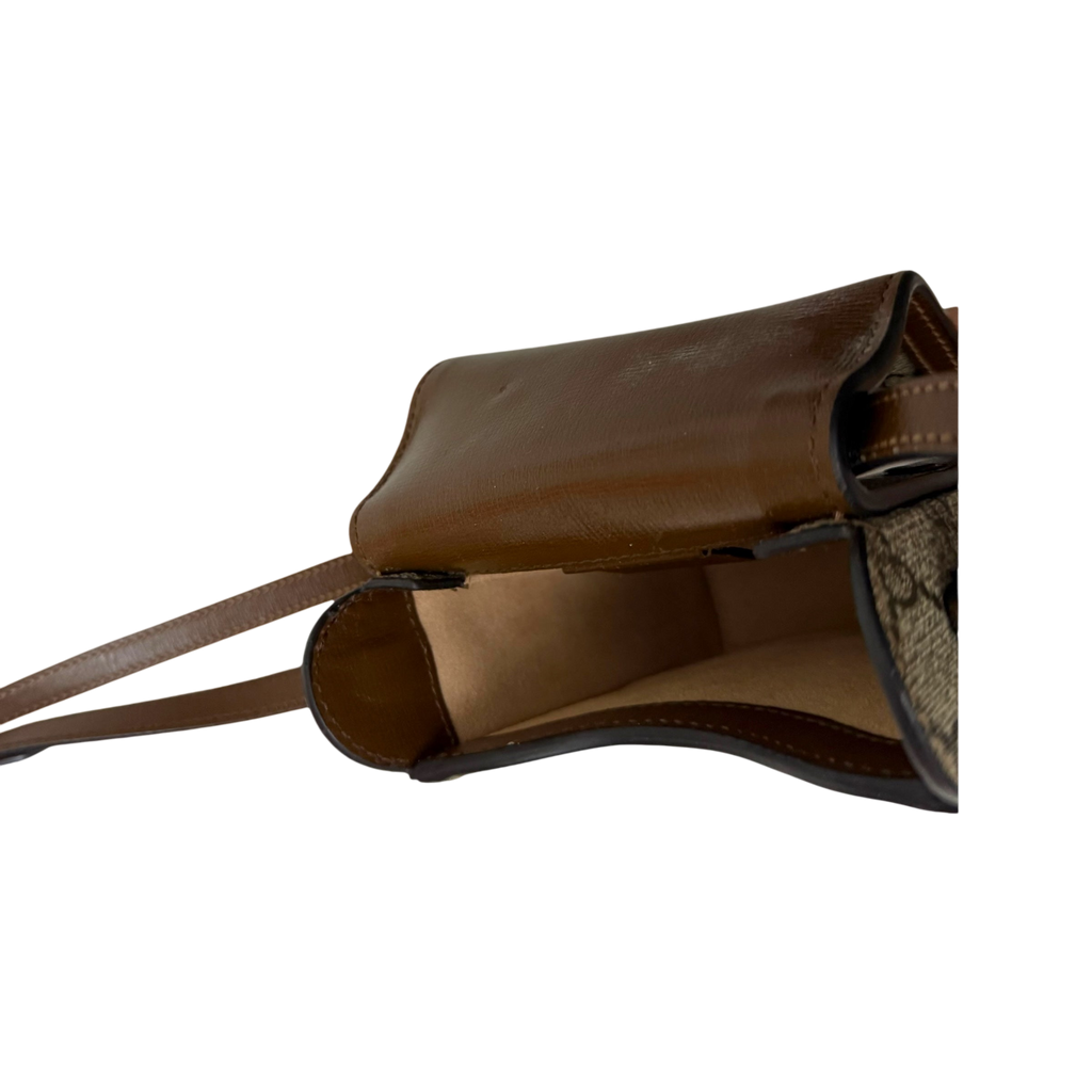 Gucci Horsebit 1955 Mini Leather Shoulder Bag Beige/Brown