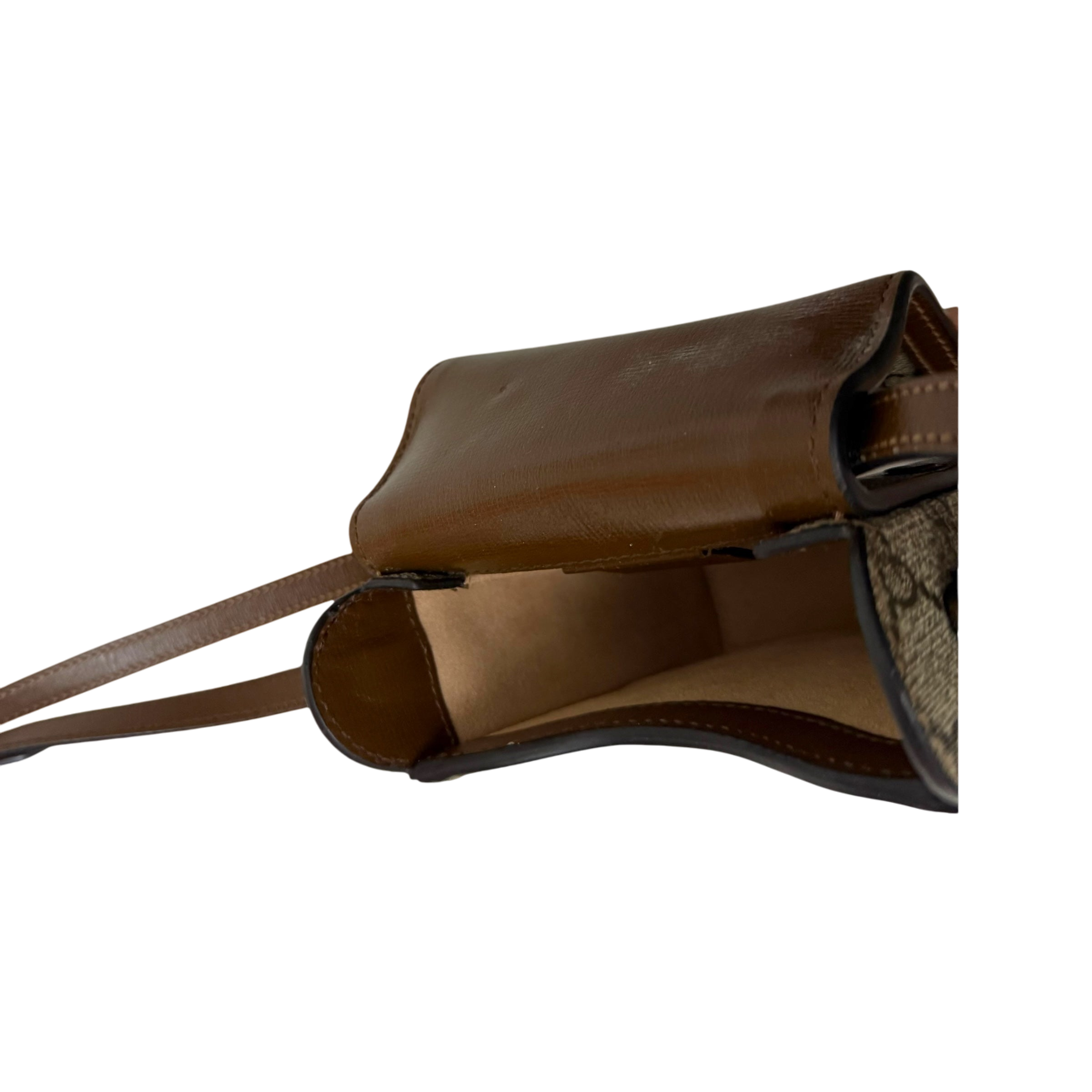 Gucci Horsebit 1955 Mini Leather Shoulder Bag Beige/Brown