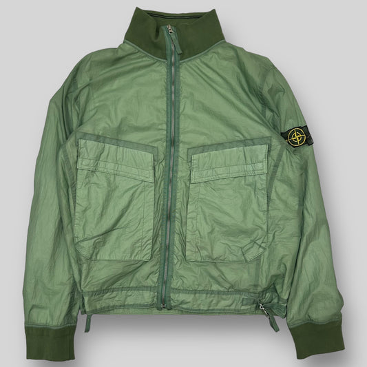 2009 Stone Island Hyperlight Nylon Mesh Badge Jacket Sage Green (Fits L/XL)