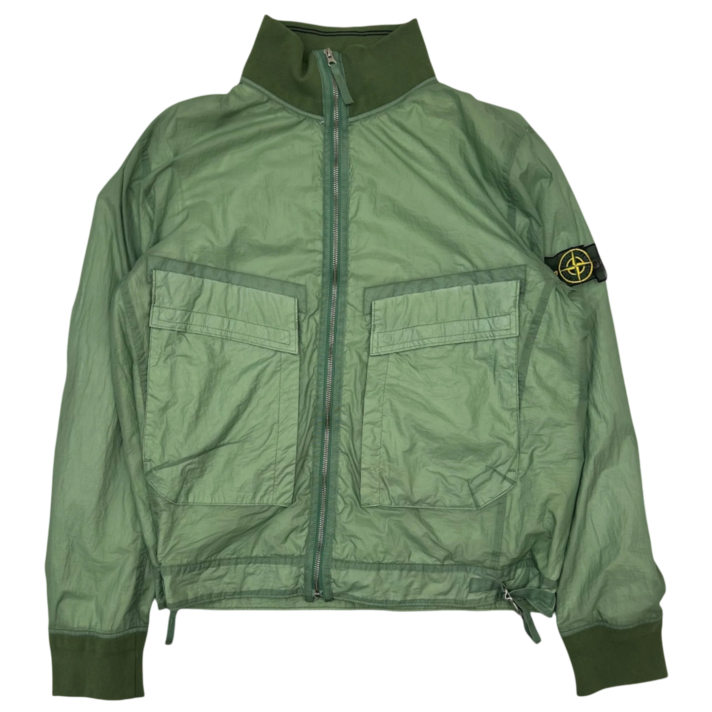 2009 Stone Island Hyperlight Nylon Mesh Badge Jacket Sage Green (Fits L/XL)