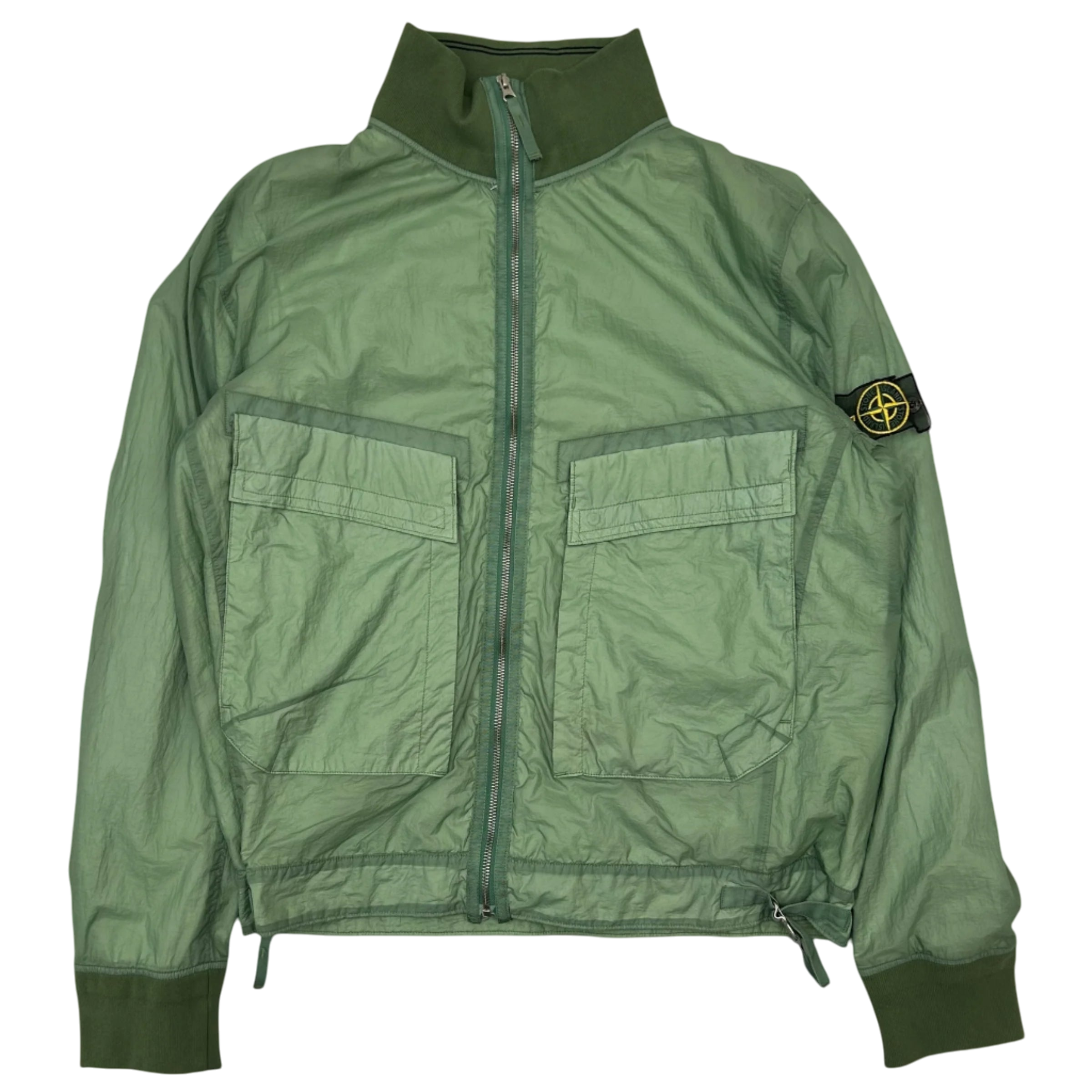 2009 Stone Island Hyperlight Nylon Mesh Badge Jacket Sage Green (Fits L/XL)
