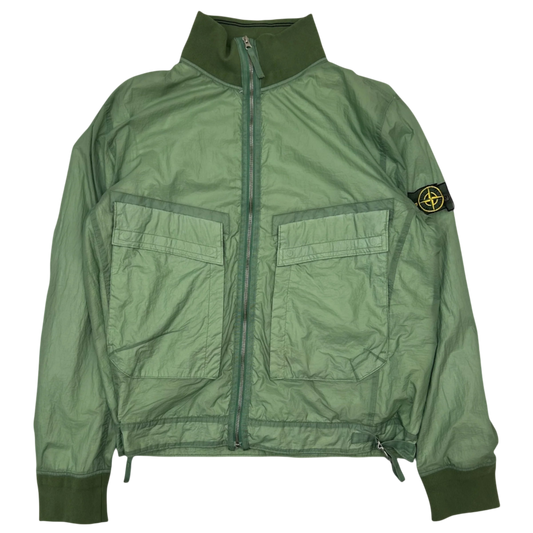 2009 Stone Island Hyperlight Nylon Mesh Badge Jacket Sage Green (Fits L/XL)