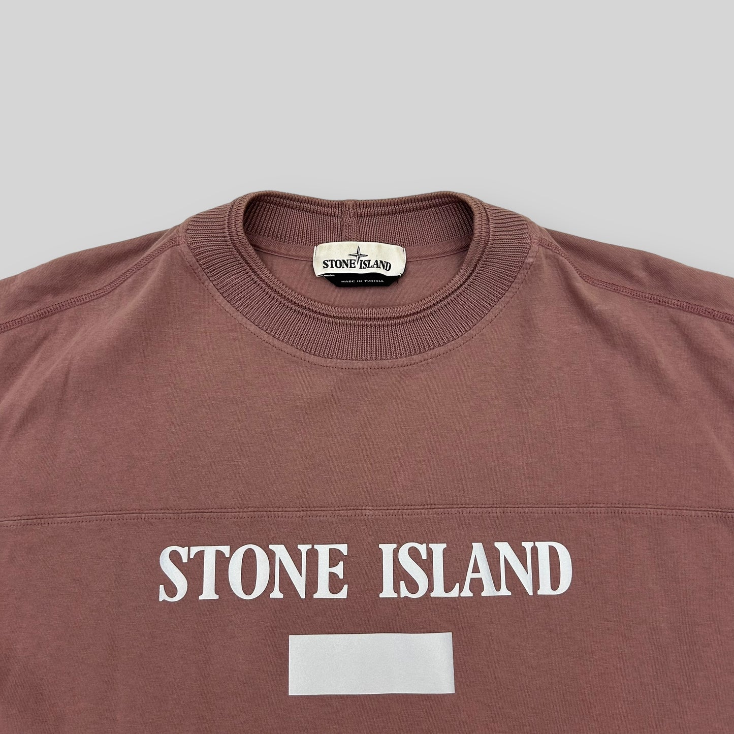 Stone Island Reflective Logo Pink T Shirt (Fits M/L)