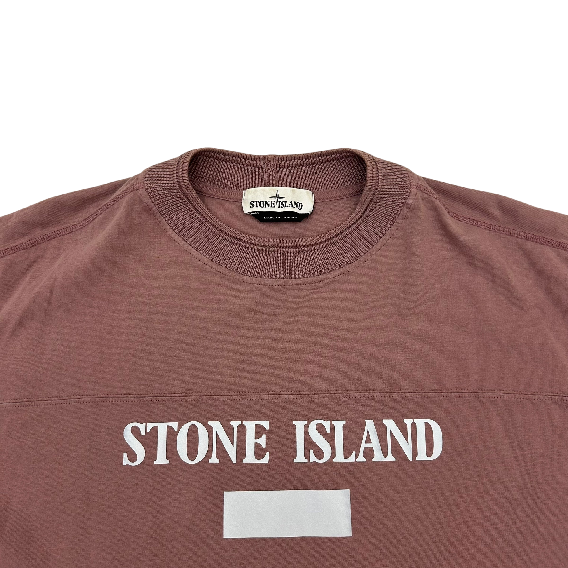 Stone Island Reflective Logo Pink T Shirt (Fits M/L)