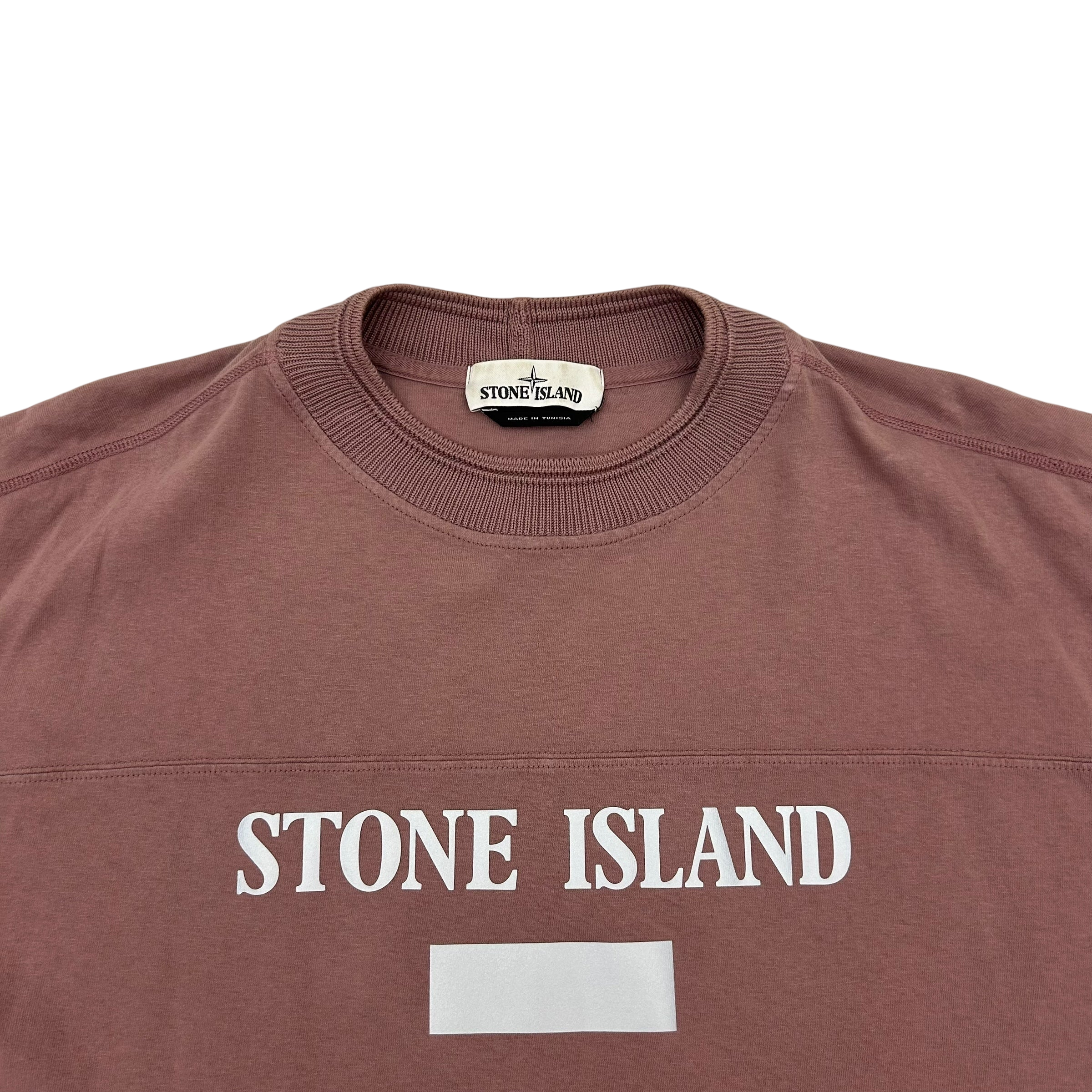 Stone Island Reflective Logo Pink T Shirt (Fits M/L)