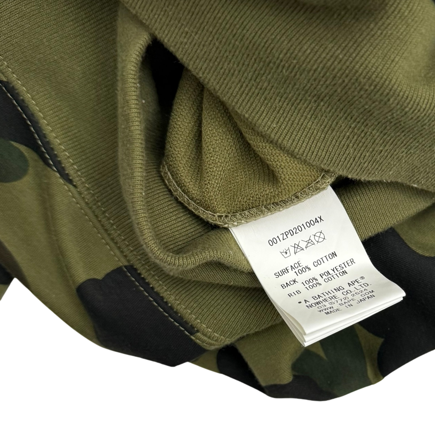 BAPE (A Bathing Ape) 1st Camo Gore Windstopper Camo Shark Zip-Up Hoodie Green (Size S)