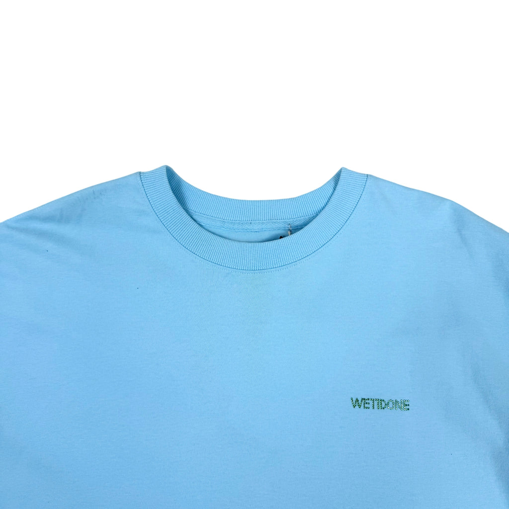 We11done Back Logo Oversized Heavy T-Shirt Sky Blue (Fits L-XL)