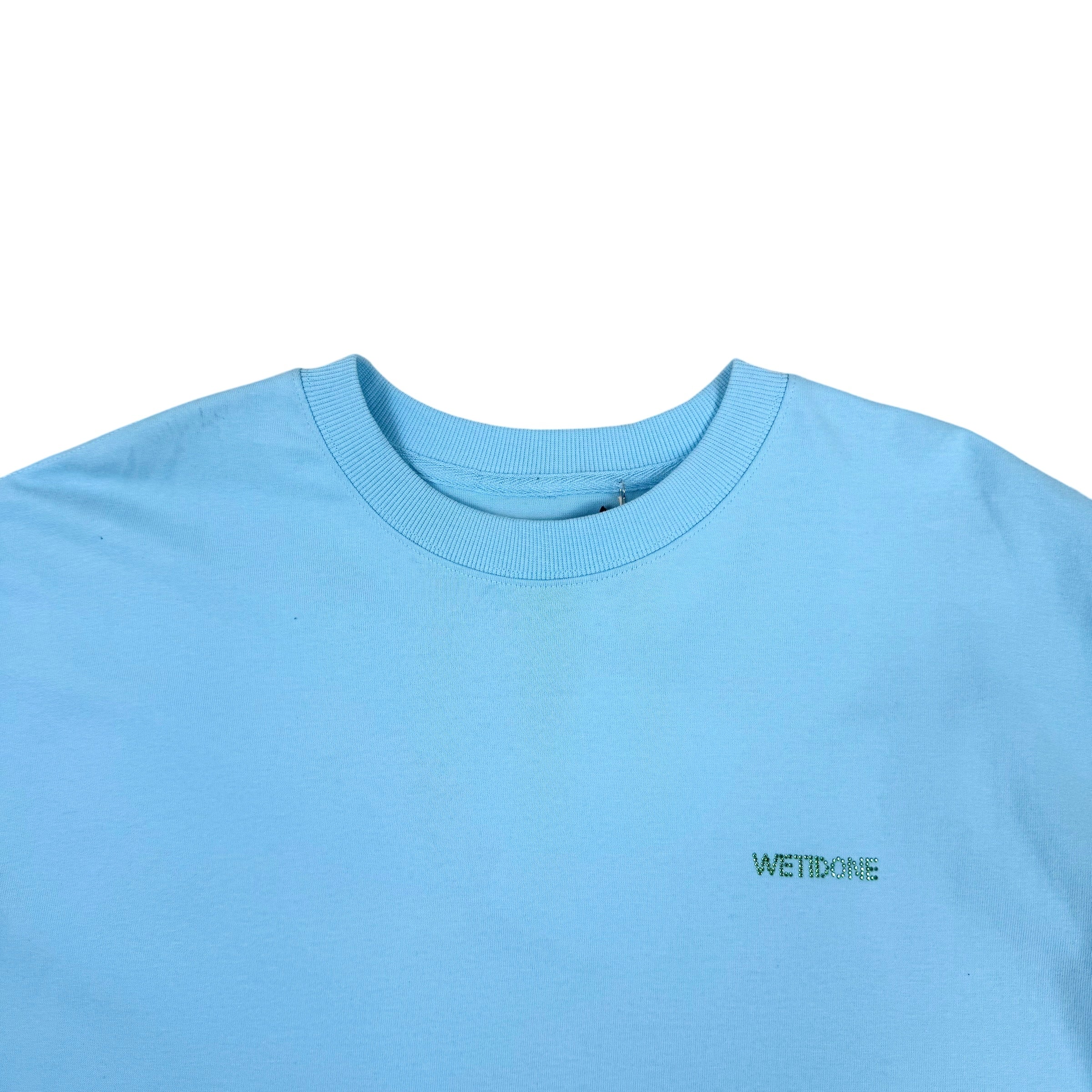 We11done Back Logo Oversized Heavy T-Shirt Sky Blue (Fits L-XL)