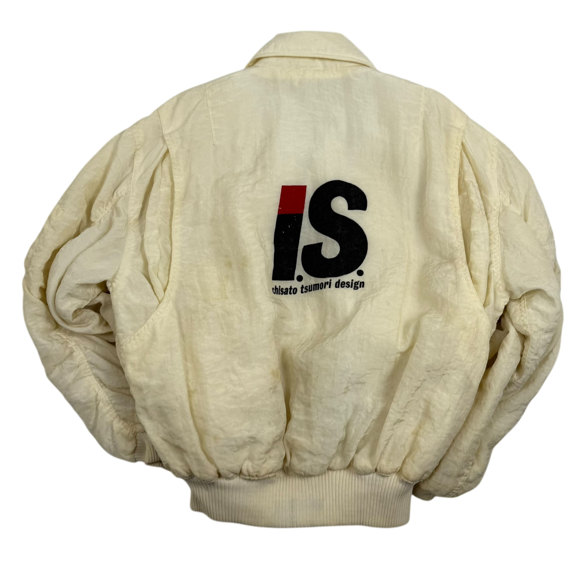 Issey Miyake Tsumori Chisato Sport 80s Padded Bomber Jacket Cream (Fits S-L)
