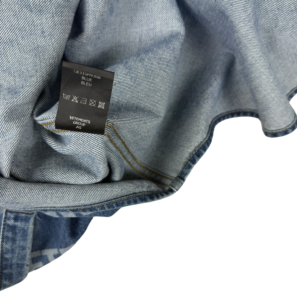 Vetements All Over Logo Denim Overshirt (Fits M-L)