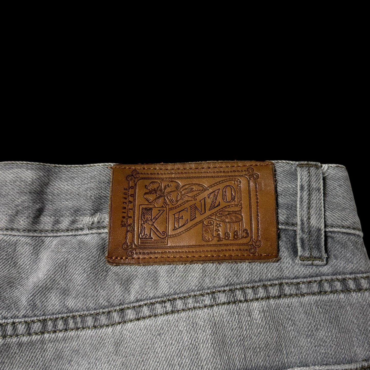 Kenzo Paris Easy Cut Patchwork Washed Jeans (Size 34”)