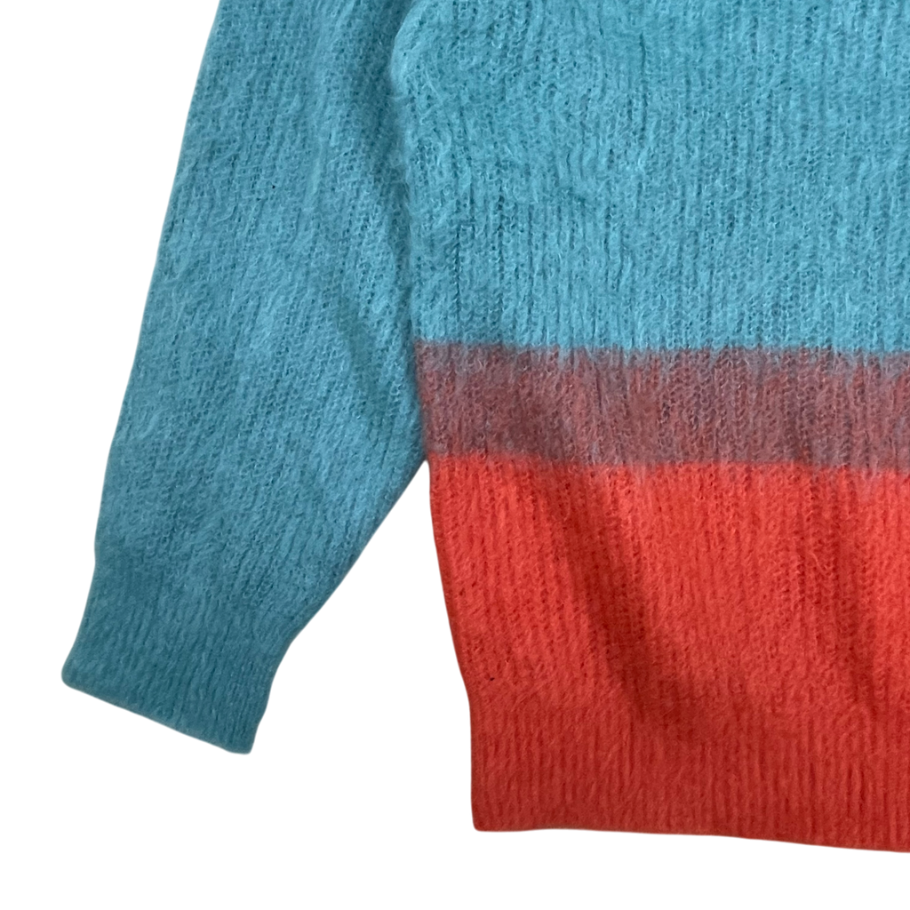 Maison Special Colour Block Knit Jumper Blue/Orange (Size 1)