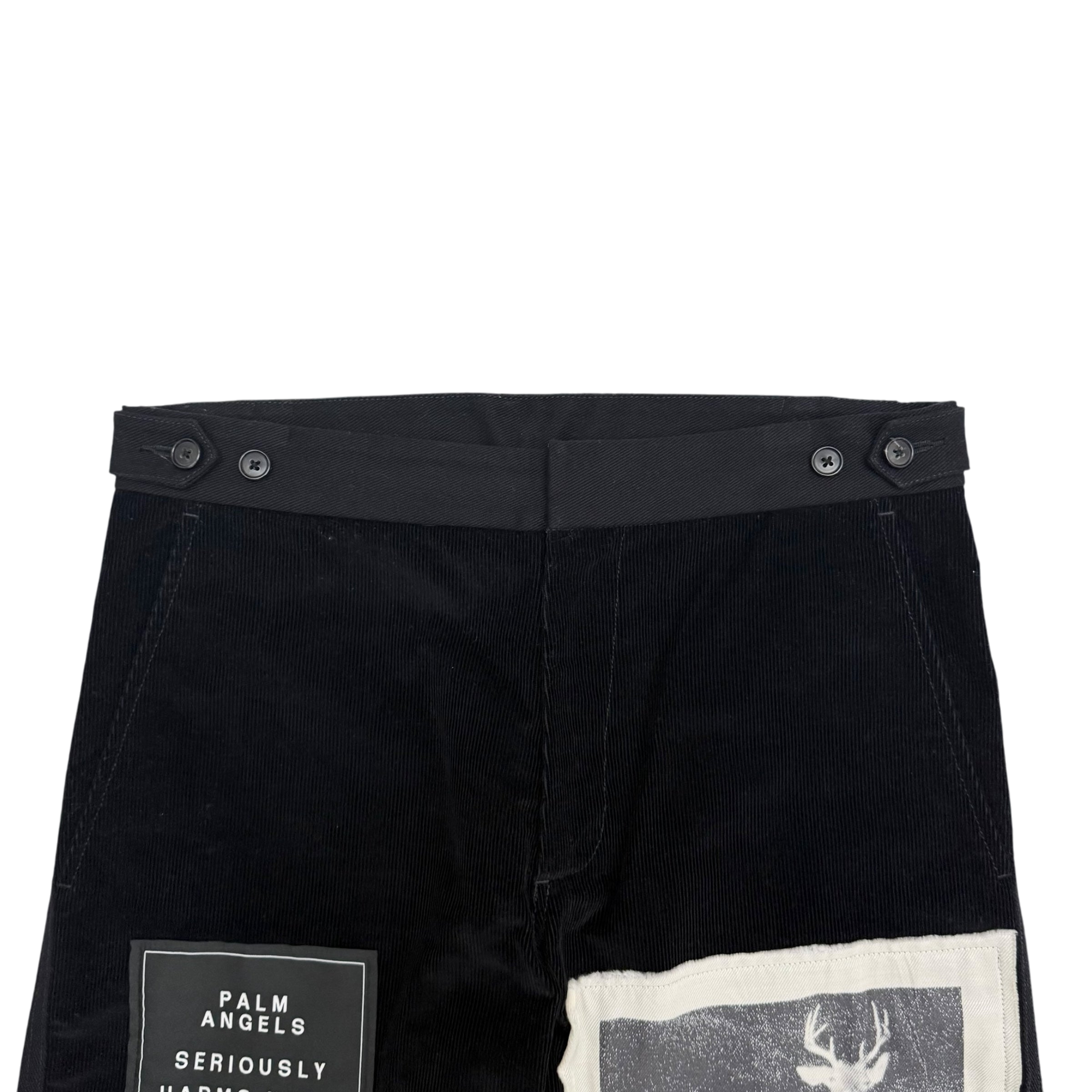 Palm Angels Corduroy Patchwork Pants Black (Size M)