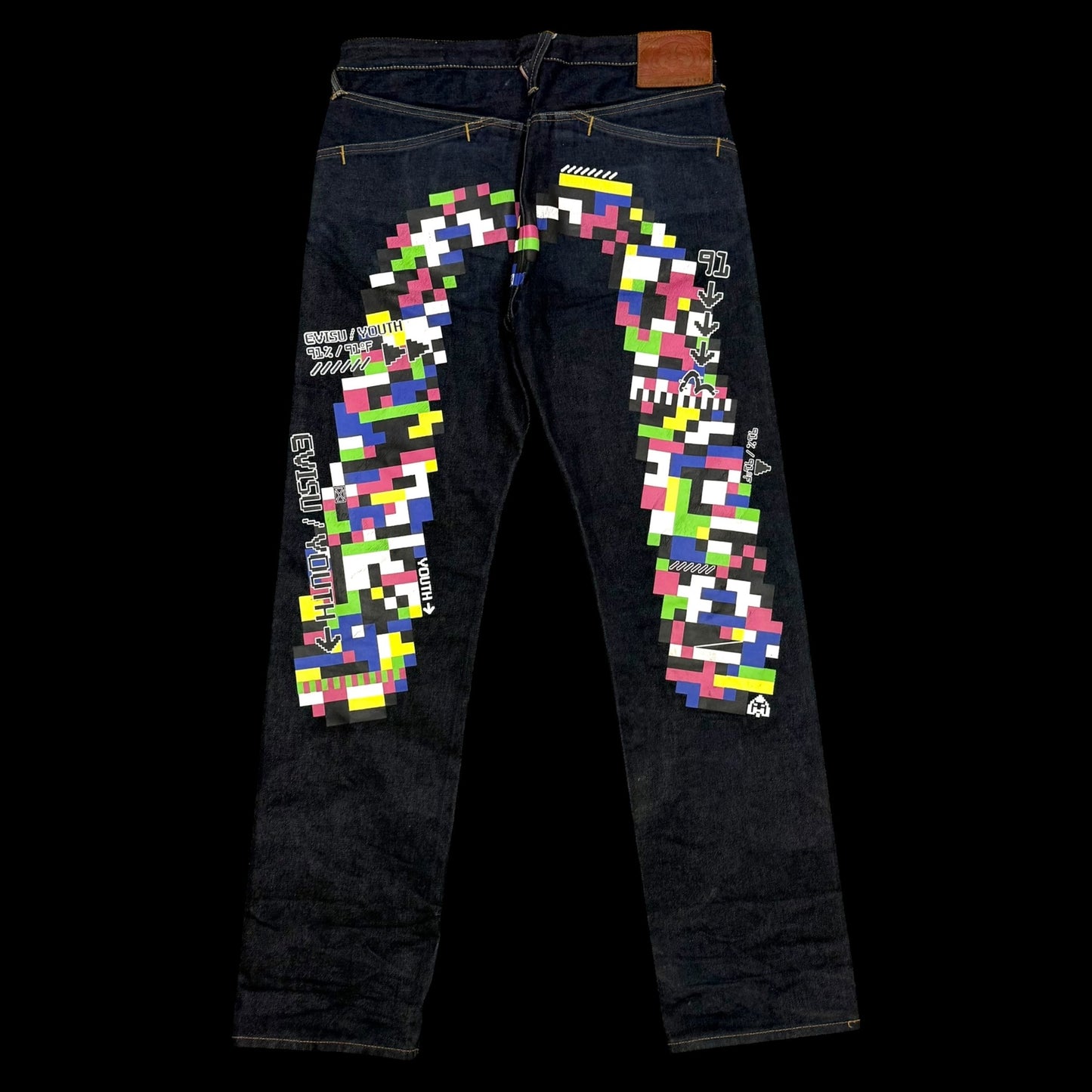 Evisu Pixel Diacock Logo Jeans (Size 31”)