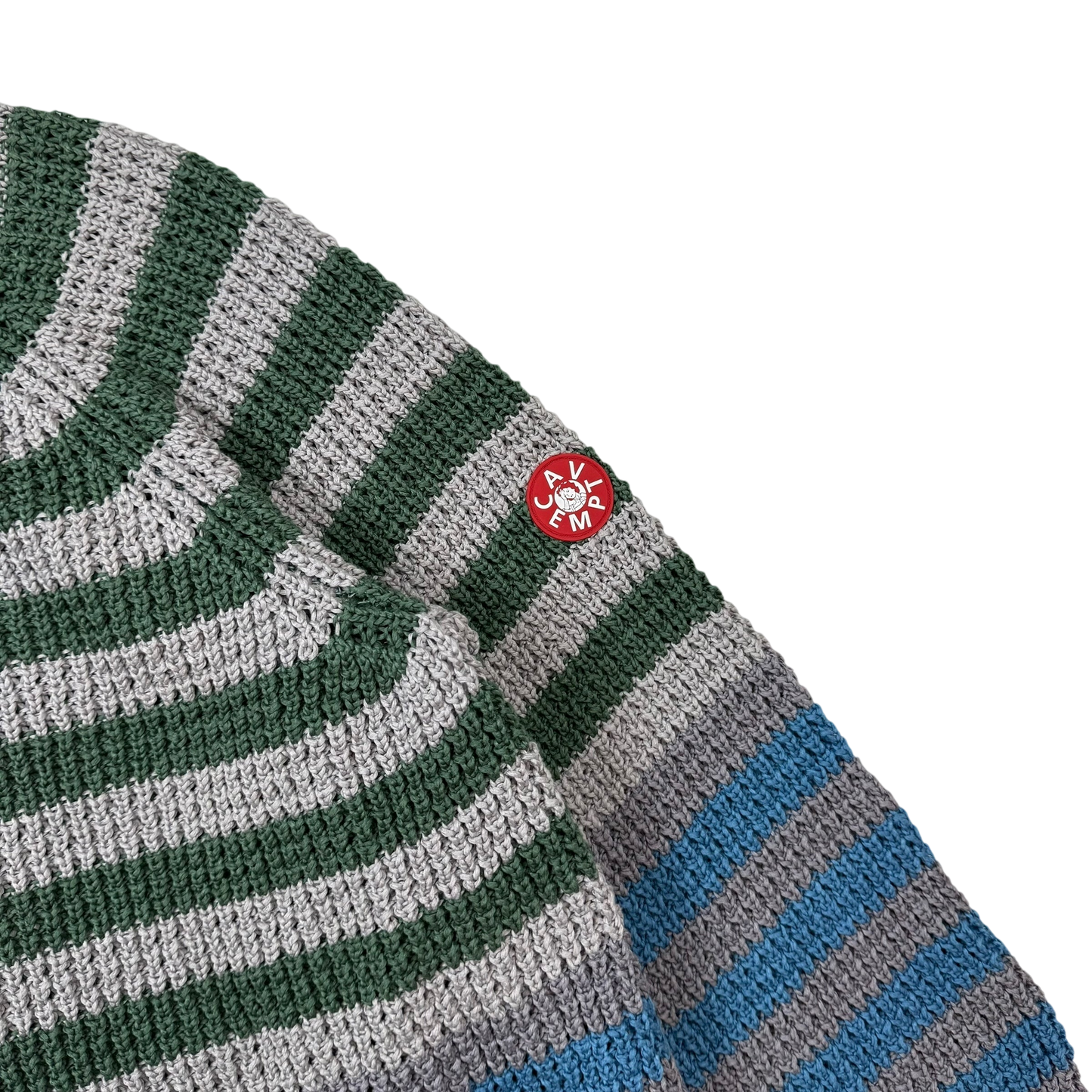 Cav Empt SS20 Stripe Loose Waffle Knit Sweatshirt