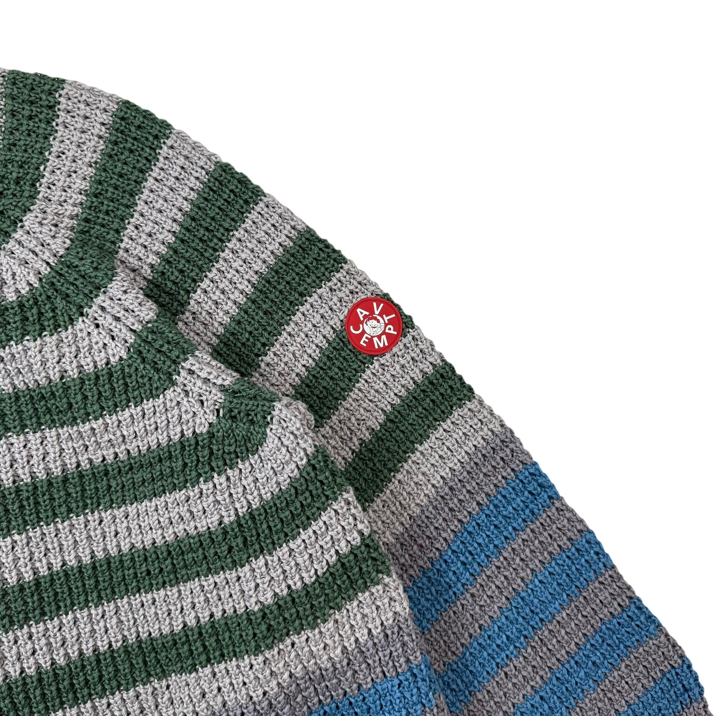 Cav Empt SS20 Stripe Loose Waffle Knit Sweatshirt