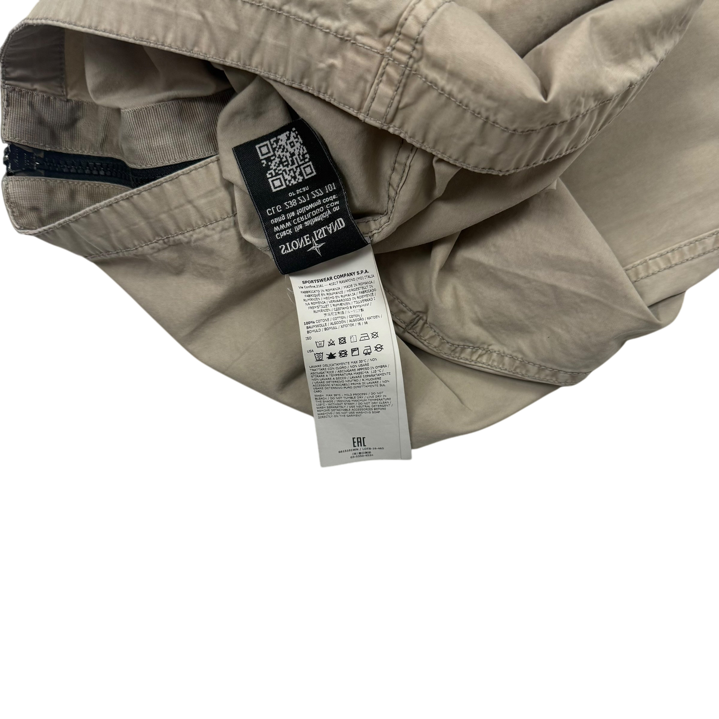 Stone Island Zip Up Overshirt Beige (Size XL)
