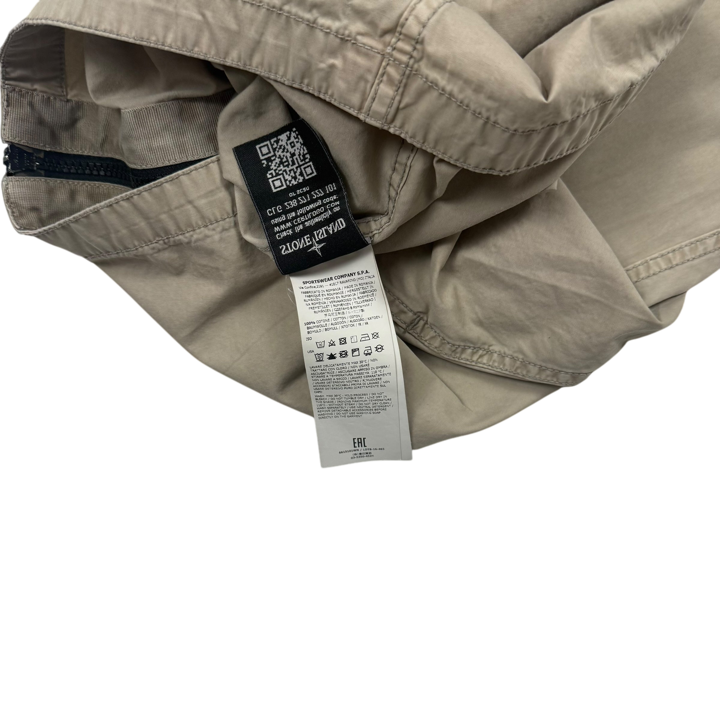 Stone Island Zip Up Overshirt Beige (Size XL)