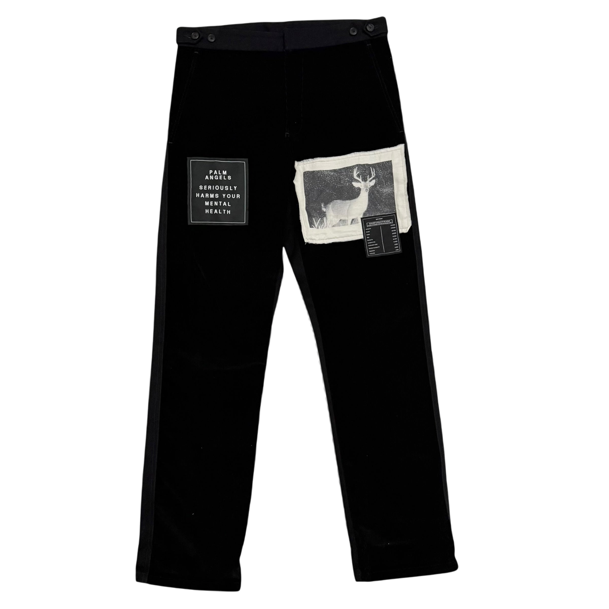 Palm Angels Corduroy Patchwork Pants Black (Size M)