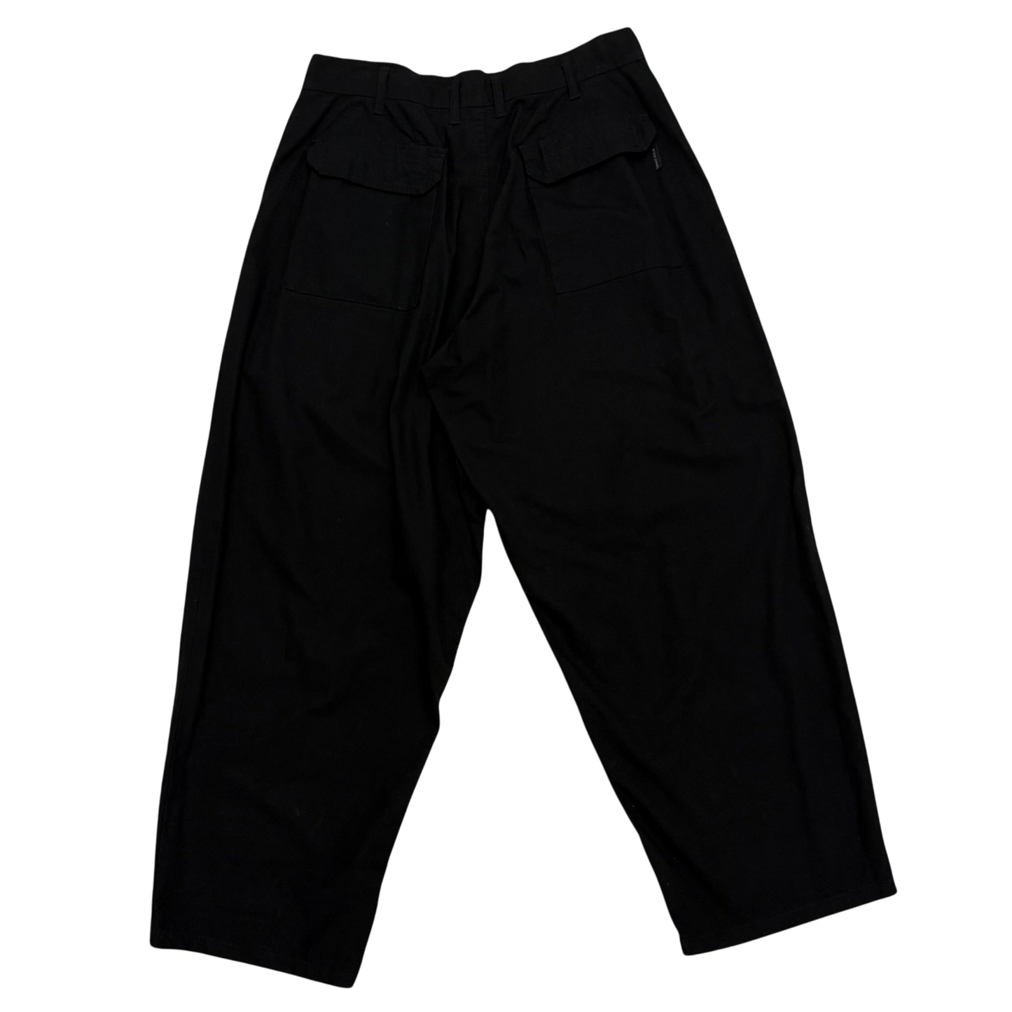 Yohji Yamamoto BLACK Scandal Pleated Wide-Leg Pants Black (Size L)