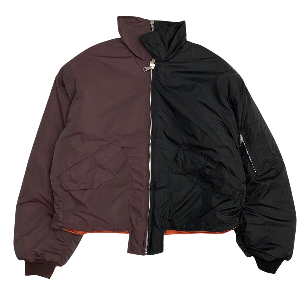 (DI)VISION Split Bomber Jacket Cropped Burgundy/Black (Fits M-L)