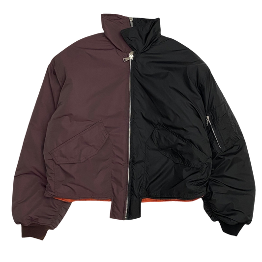 (DI)VISION Split Bomber Jacket Cropped Burgundy/Black (Fits M-L)