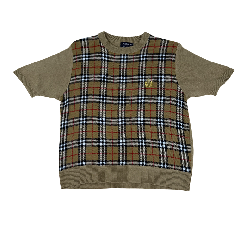 Burberrys Wool Nova Check T-Shirt (Size XL Womens)