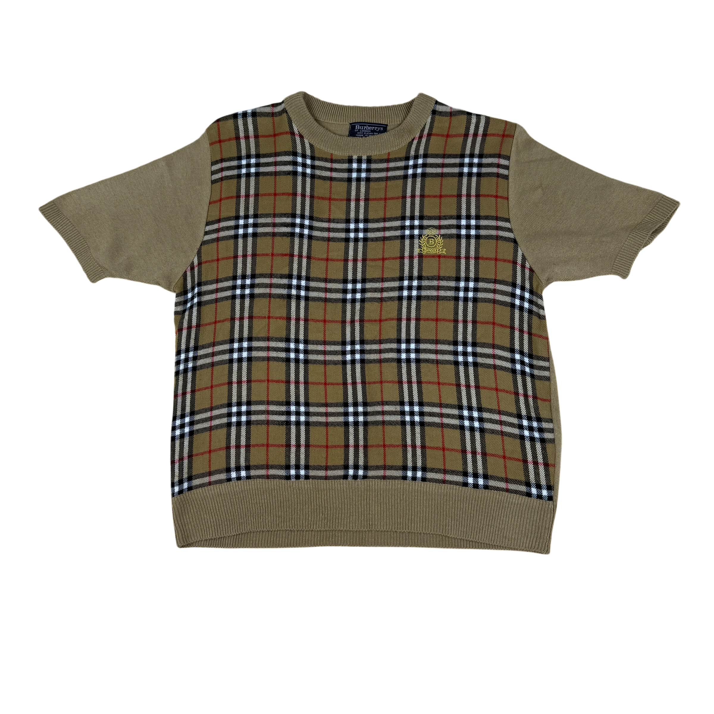 Burberrys Wool Nova Check T-Shirt (Size XL Womens)