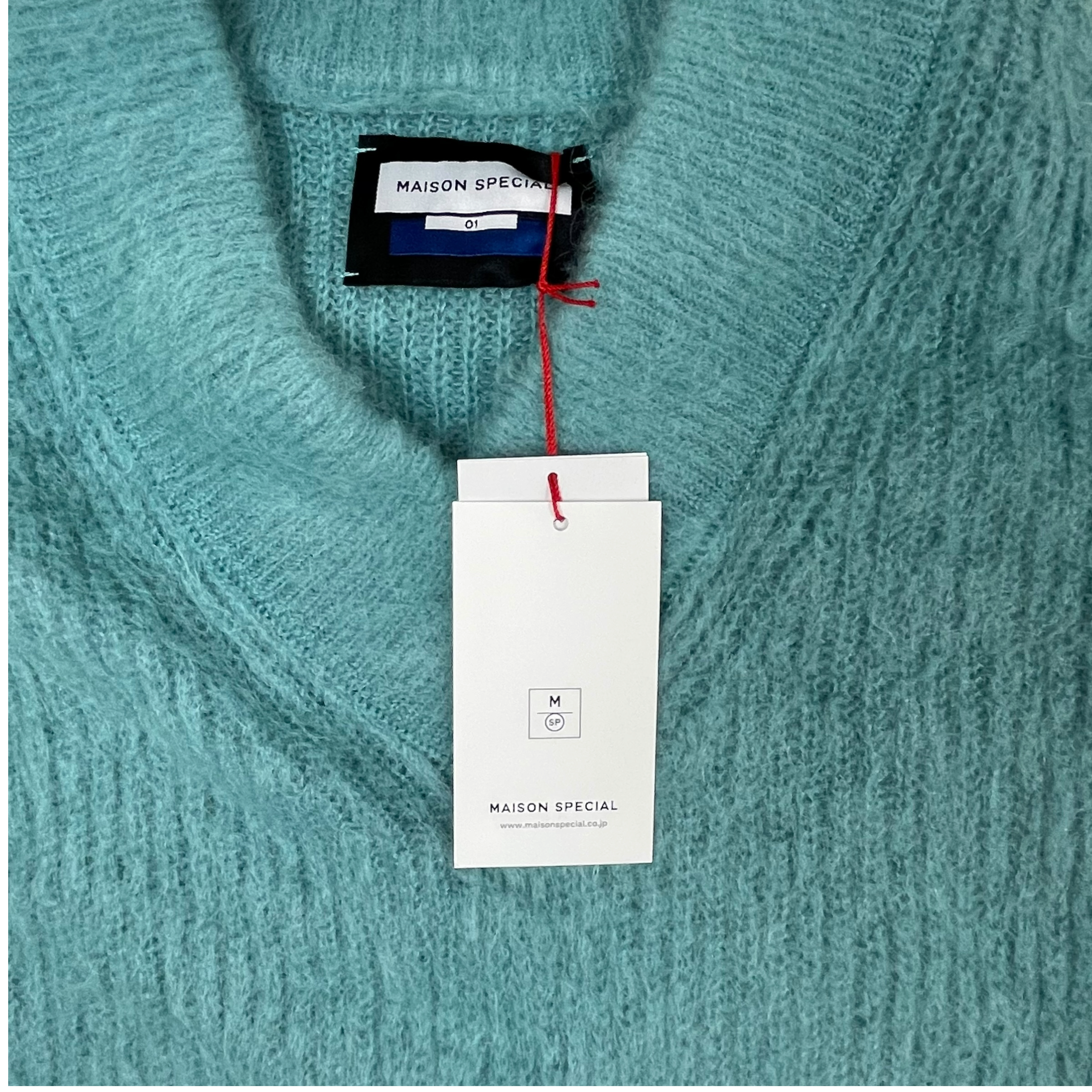 Maison Special Colour Block Knit Jumper Blue/Orange (Size 1)