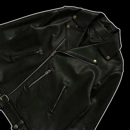 AW17 Acne Studios Nate Clean Black Leather Jacket (Fits L)
