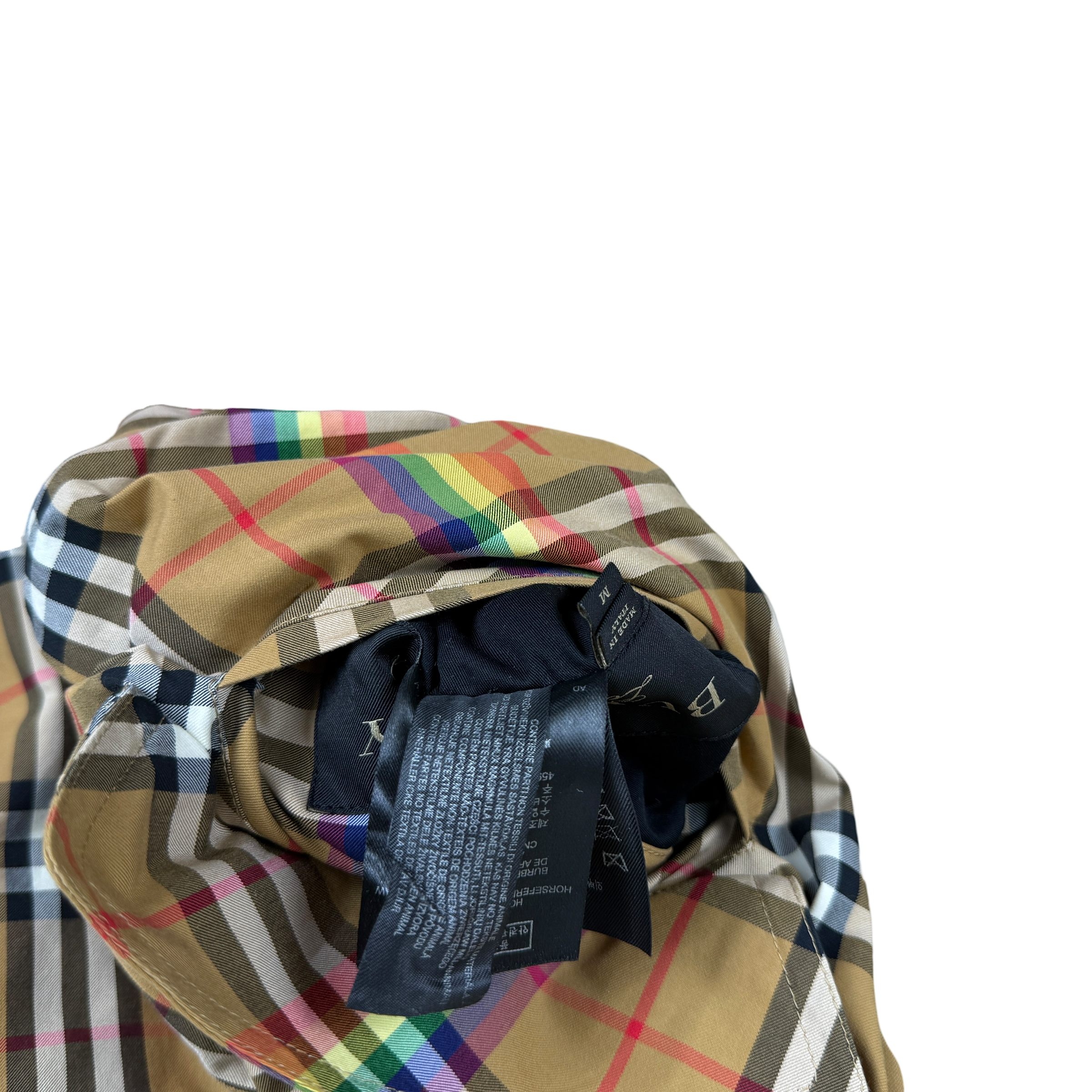 Burberry SS18 Reversible Rainbow Nova Check Harrington Jacket (Size L)