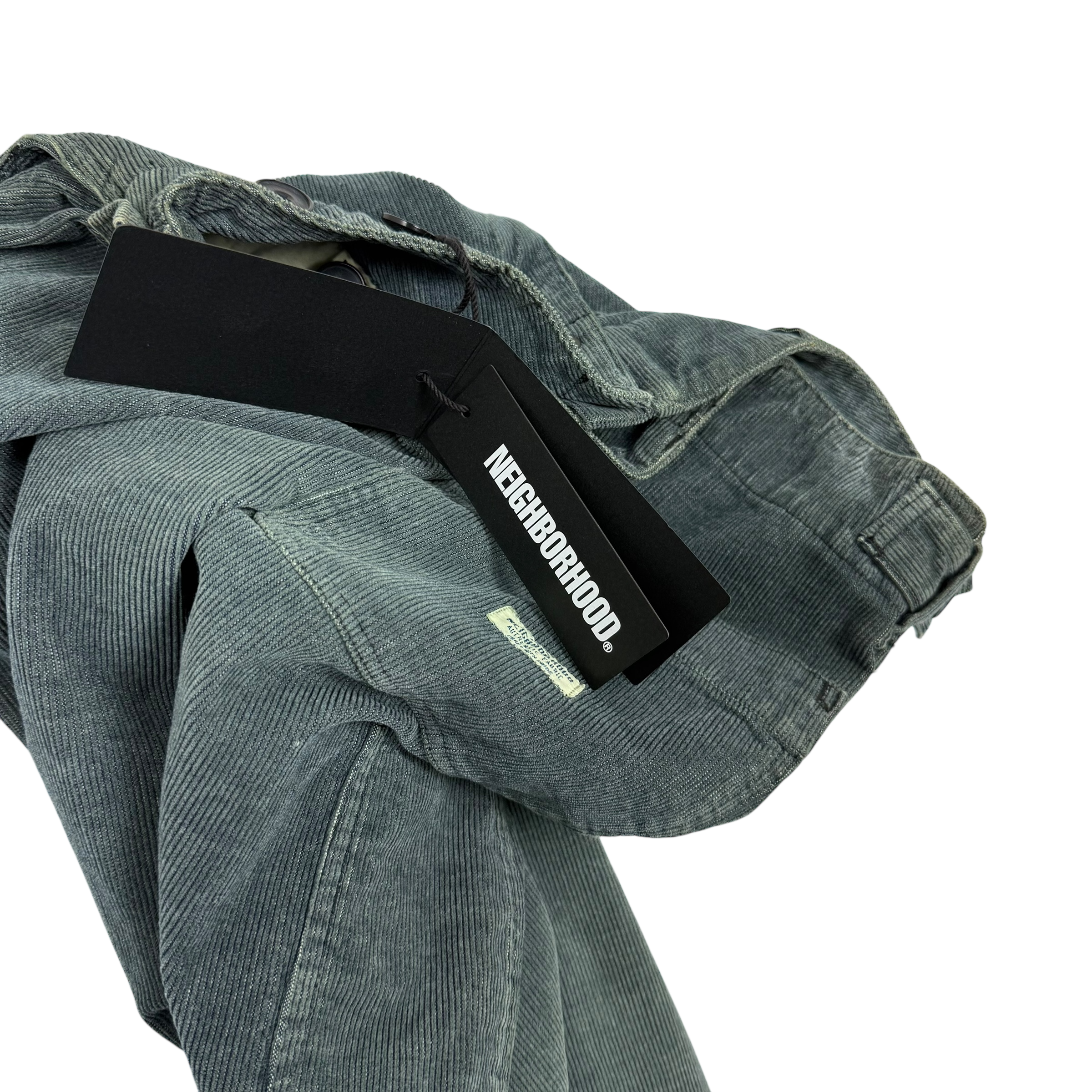 Neighborhood Patchwork Corduroy Pants Faded Green (Size L)