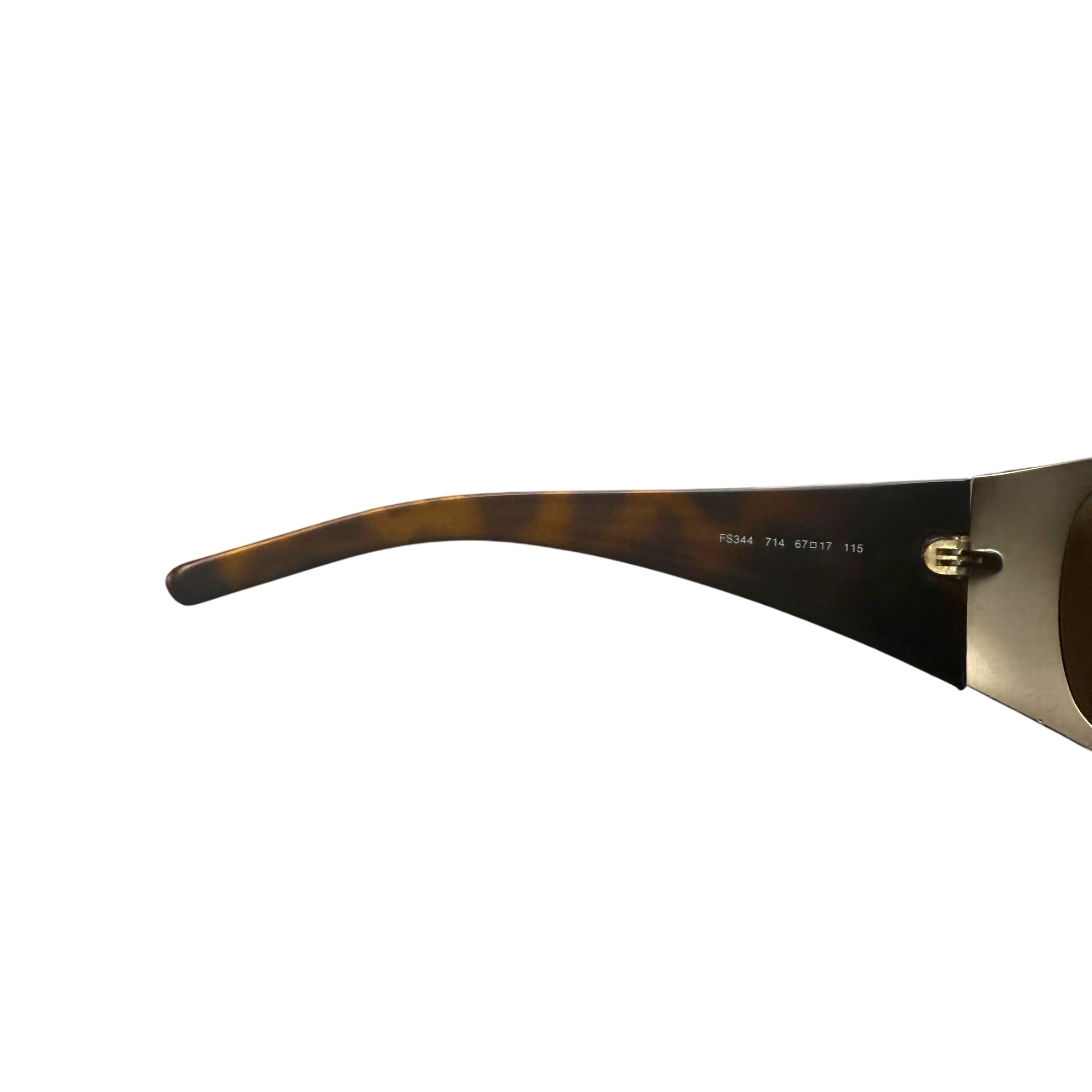 Fendi Metallic Shield Wrap Sunglasses Brown