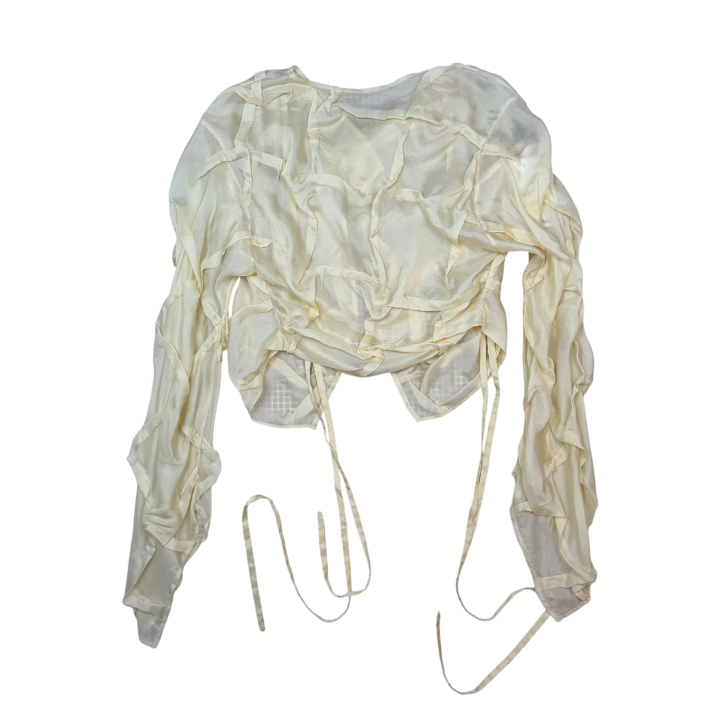 Acne Studios Tie-Fastening Long-Sleeve Blouse Coconut White (Size 36)
