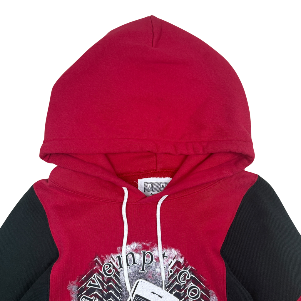 Cav Empt 2018 Ribbed Panel Hoodie Red (Fits L-XL)