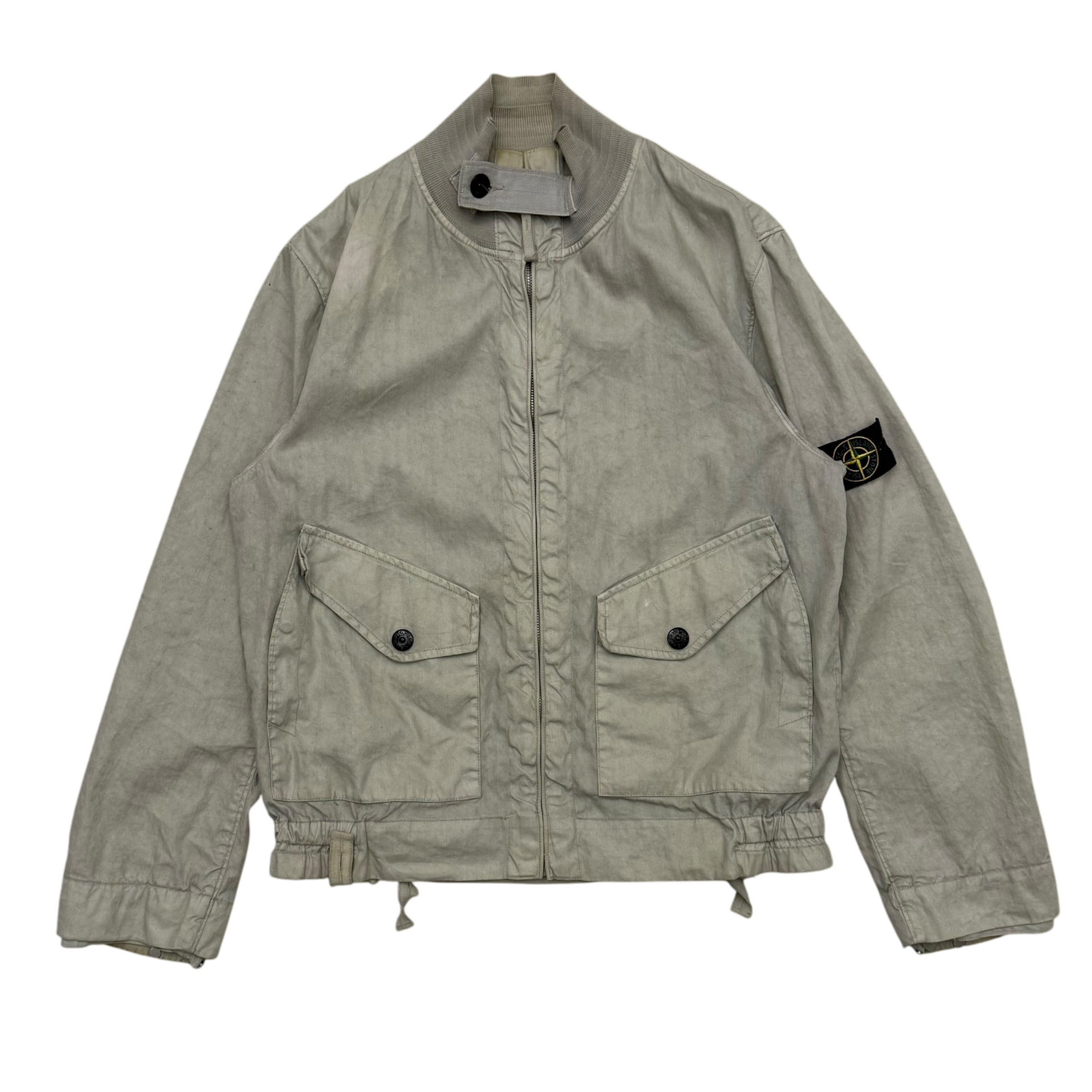 Stone Island SS 2004 Lino Flax Jacket Light Grey (Size M)
