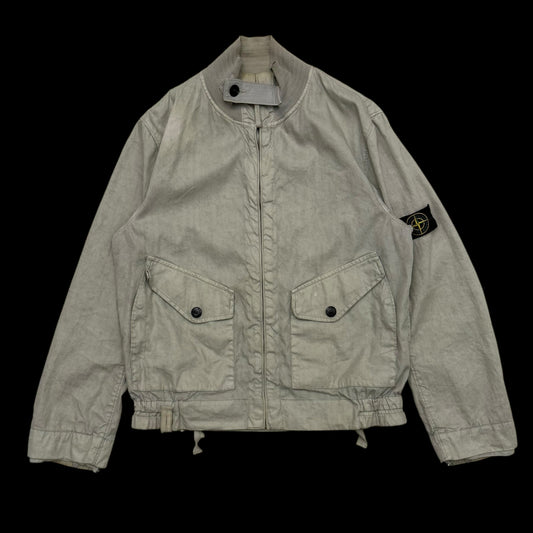 Stone Island SS 2004 Lino Flax Jacket Light Grey (Size M)