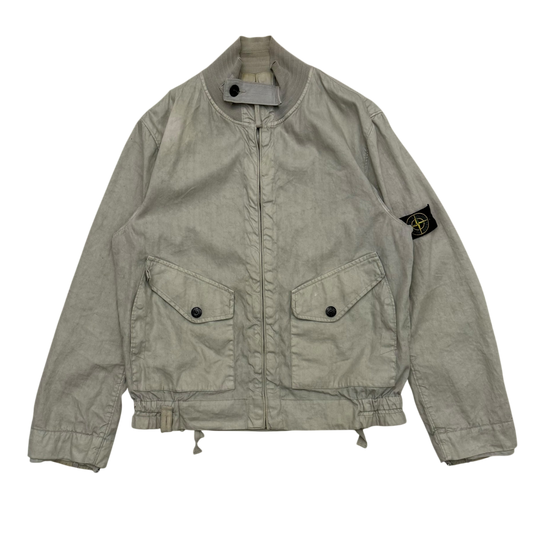 Stone Island SS 2004 Lino Flax Jacket Light Grey (Size M)