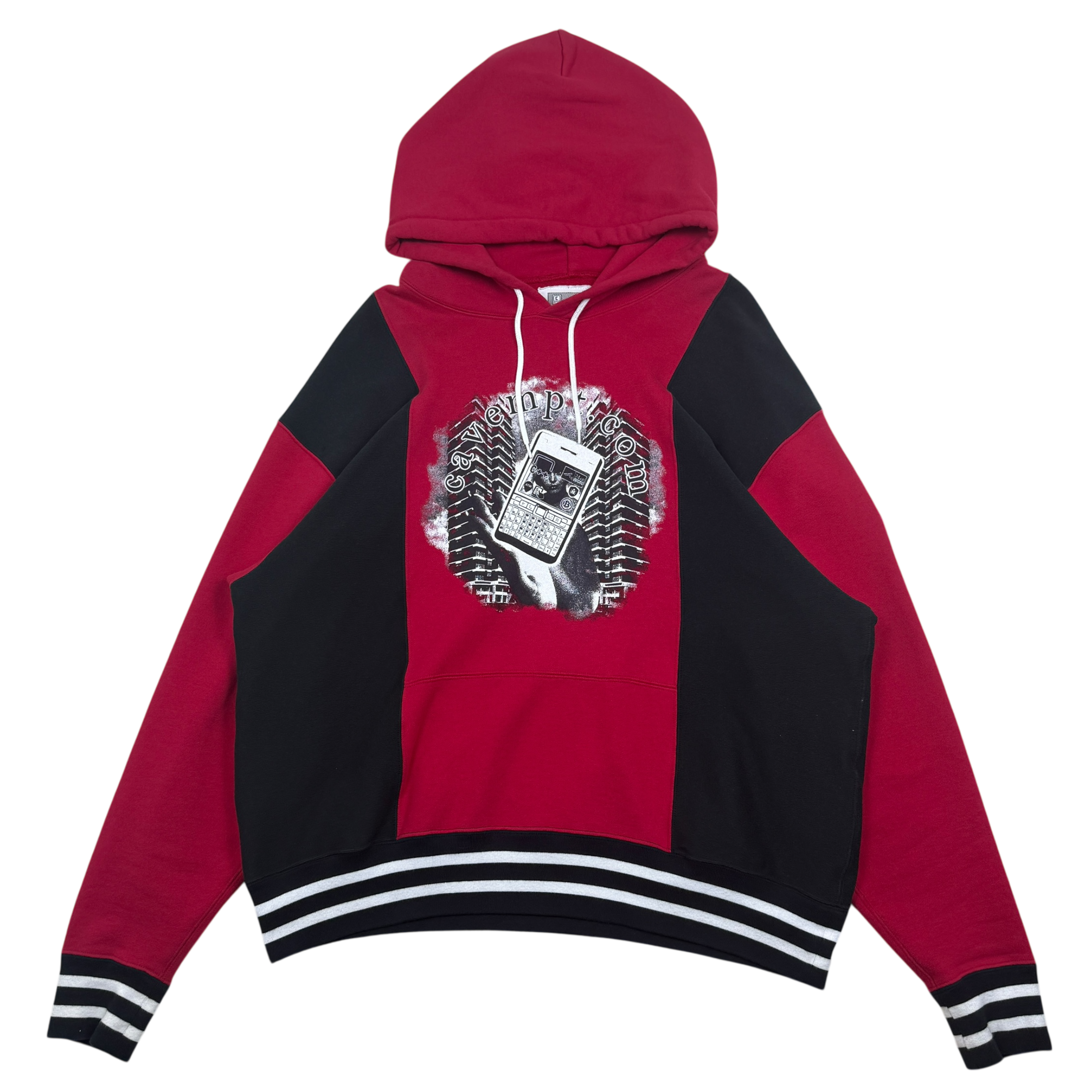 Cav Empt 2018 Ribbed Panel Hoodie Red (Fits L-XL)