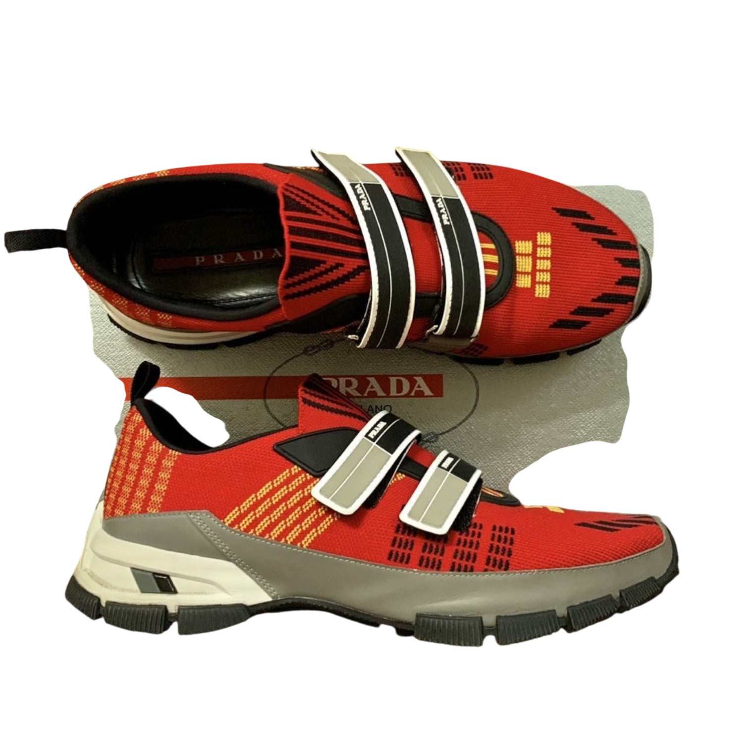 Prada SS18 Crossection Knit Sneaker Red (fits US10-11)