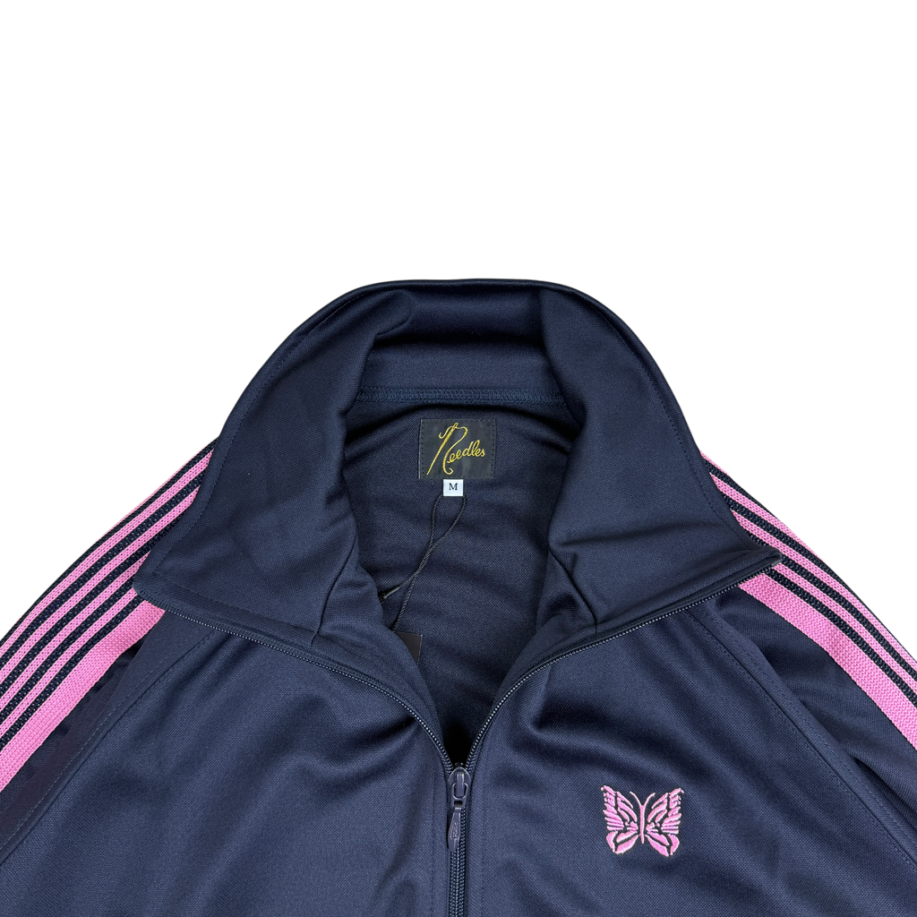 Needles Poly Smooth Track Jacket Navy/Pink (Size M)