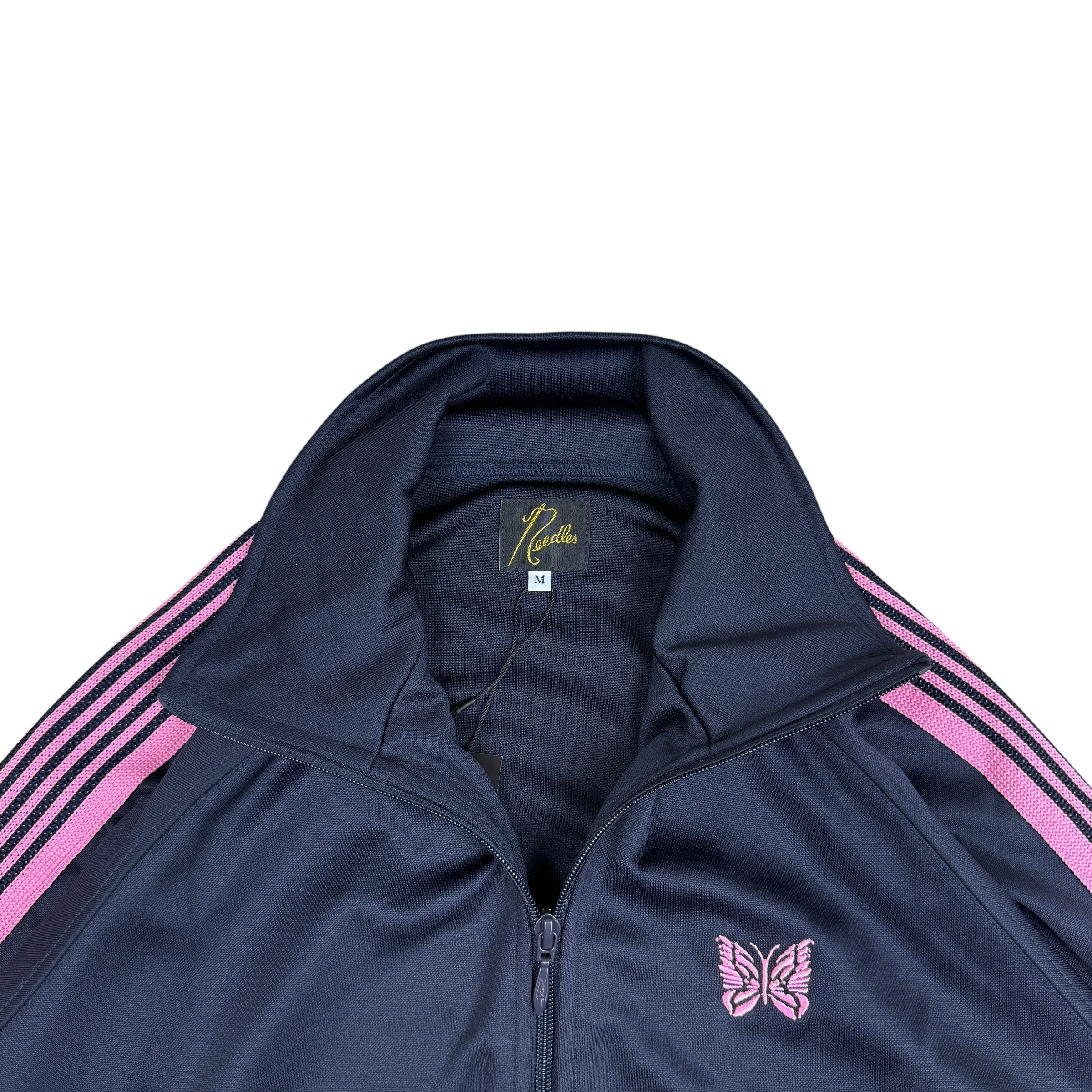 Needles Poly Smooth Track Jacket Navy/Pink (Size M)
