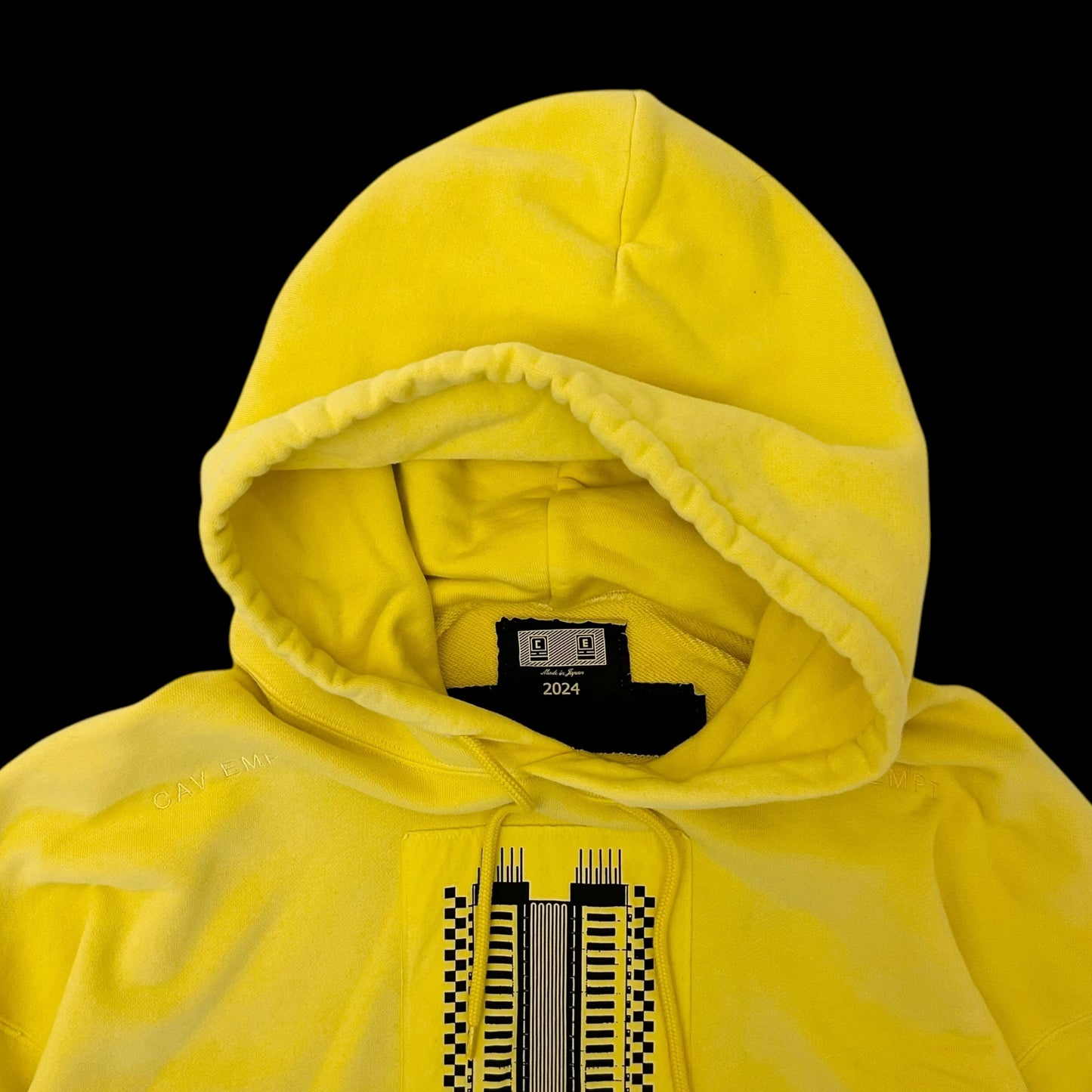 Cav Empt Overdye Reprocess Heavy Hoodie Yellow (Size XL)