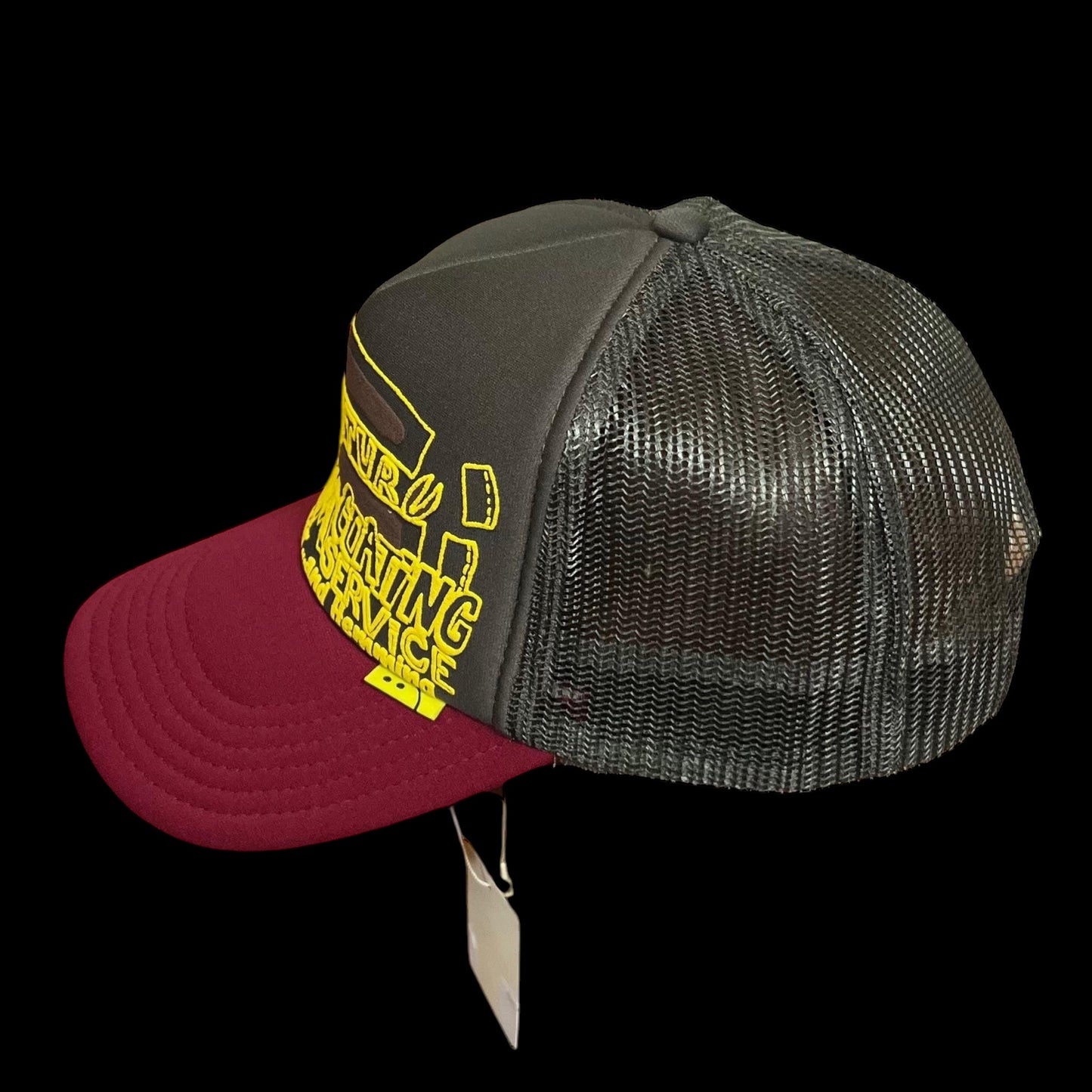 Kapital 'Century Denim Trucker' Trucker Cap Grey / Maroon