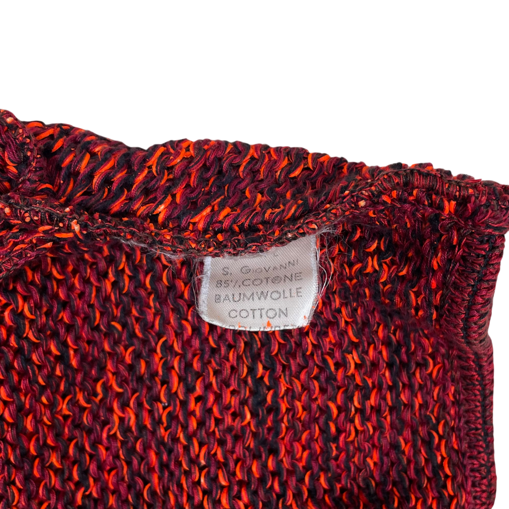 Jean Paul Gaultier Equator 1/4 Zip Cropped Knit Polo Jumper Orange (Size S)